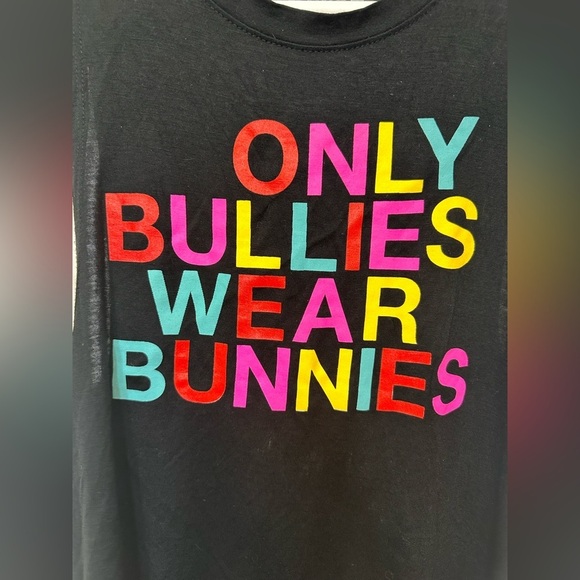 PETA2 Only Bullies Wear Bunnies distressed multicolor tank top - Picture 5 of 6